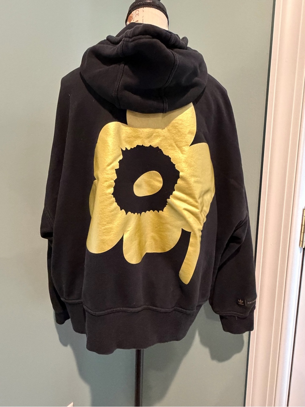 adidas x marimekko Black Hoodie with gold flower
